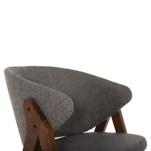 71691 ΚΑΡΕΚΛΑ HANA HM9746.02 RUBBERWOOD ΣΕ ΚΑΡΥΔΙ ΧΡΩΜΑ-ΓΚΡΙ ΥΦΑΣΜΑ 55x60x84Yεκ.