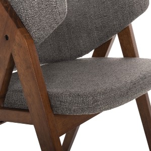 71691 ΚΑΡΕΚΛΑ HANA HM9746.02 RUBBERWOOD ΣΕ ΚΑΡΥΔΙ ΧΡΩΜΑ-ΓΚΡΙ ΥΦΑΣΜΑ 55x60x84Yεκ.