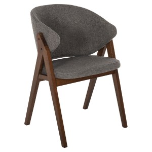 71691 ΚΑΡΕΚΛΑ HANA HM9746.02 RUBBERWOOD ΣΕ ΚΑΡΥΔΙ ΧΡΩΜΑ-ΓΚΡΙ ΥΦΑΣΜΑ 55x60x84Yεκ.