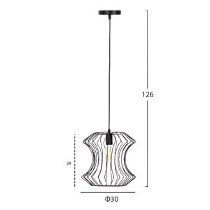 71700 ΦΩΤΙΣΤΙΚΟ ΟΡΟΦΗΣ ΚΡΕΜΑΣΤΟ HM4112 ΜΑΥΡΟ ΜΕΤΑΛΛΟ Φ30x126Υεκ