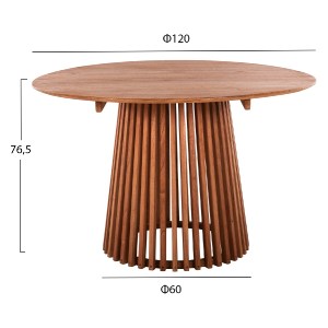 71711 ΤΡΑΠΕΖΙ ΤΡΑΠΕΖΑΡΙΑΣ FRANTZ HM9388.11 ΜΑΣΙΦ MINDI ΞΥΛΟ ΣΕ ΦΥΣΙΚΟ Φ120X76,5Υεκ.