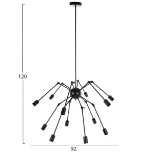71712 ΦΩΤΙΣΤΙΚΟ ΟΡΟΦΗΣ 12-ΦΩΤΟ HM4167 ΜΑΥΡΟΙ ΜΕΤΑΛΛΙΚΟΙ ΑΡΘΡΩΤΟΙ ΒΡΑΧΙΟΝΕΣ Φ92x120Υεκ