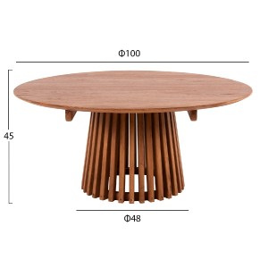 71734 ΤΡΑΠΕΖΙ ΣΑΛΟΝΙΟΥ ΣΤΡΟΓΓΥΛΟ FRANTZ HM9523.11 ΜΑΣΙΦ MINDI ΞΥΛΟ-ΦΥΣΙΚΟ Φ100X45Υεκ.