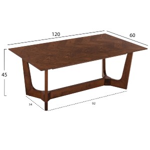 71742 ΤΡΑΠΕΖΙ ΣΑΛΟΝΙΟΥ RIMER HM9743 MDF ΜΕ ΚΑΠΛΑΜΑ ΦΡΑΞΙΝΟΥ ΣΕ ΚΑΡΥΔΙ ΧΡΩΜΑ 120X60x45Yεκ.