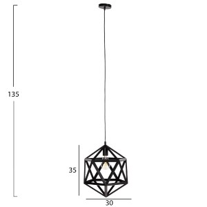 71753 ΦΩΤΙΣΤΙΚΟ ΟΡΟΦΗΣ ΚΡΕΜΑΣΤΟ HM4073 ΜΑΥΡΟ ΜΕΤΑΛΛΟ 30x30x35Yεκ.