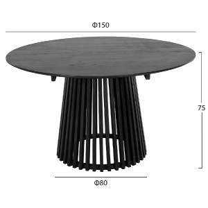71788 ΤΡΑΠΕΖΙ ΤΡΑΠΕΖΑΡΙΑΣ FRANTZ HM9457.12 ΜΑΣΙΦ MINDI ΞΥΛΟ ΣΕ ΜΑΥΡΟ Φ150x75Υεκ