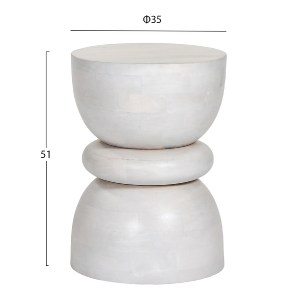 71802 ΣΚΑΜΠΟ ΣΤΡΟΓΓΥΛΟ COIL HM9703 ΜΑΣΙΦ MANGO ΣΕ ΛΕΥΚΟ ΧΡΩΜΑ Φ35x51Υ εκ.