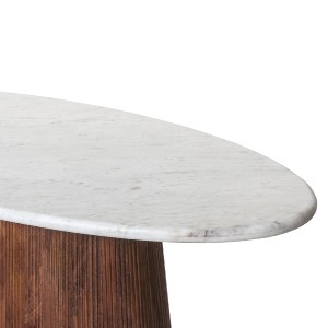 71822 ΤΡΑΠΕΖΙ ΤΡΑΠΕΖΑΡΙΑΣ ΟΒΑΛ PURGER HM9715 ΜΑΣΙΦ MANGO-ΛΕΥΚΟ ΜΑΡΜΑΡΟ 180x90x76Υεκ.