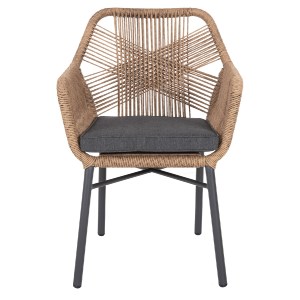 71973 ΠΟΛΥΘΡΟΝΑ TOPIN HM6048.03 ΑΛΟΥΜΙΝΙΟ ΑΝΘΡΑΚΙ-P.E. RATTAN ΜΠΕΖ-ΜΑΞΙΛΑΡΙ ΑΝΘΡΑΚΙ