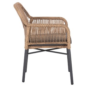 71973 ΠΟΛΥΘΡΟΝΑ TOPIN HM6048.03 ΑΛΟΥΜΙΝΙΟ ΑΝΘΡΑΚΙ-P.E. RATTAN ΜΠΕΖ-ΜΑΞΙΛΑΡΙ ΑΝΘΡΑΚΙ