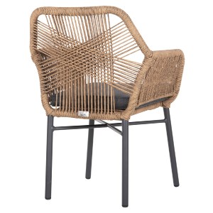 71973 ΠΟΛΥΘΡΟΝΑ TOPIN HM6048.03 ΑΛΟΥΜΙΝΙΟ ΑΝΘΡΑΚΙ-P.E. RATTAN ΜΠΕΖ-ΜΑΞΙΛΑΡΙ ΑΝΘΡΑΚΙ