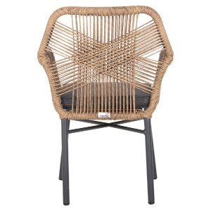 71973 ΠΟΛΥΘΡΟΝΑ TOPIN HM6048.03 ΑΛΟΥΜΙΝΙΟ ΑΝΘΡΑΚΙ-P.E. RATTAN ΜΠΕΖ-ΜΑΞΙΛΑΡΙ ΑΝΘΡΑΚΙ