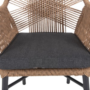71973 ΠΟΛΥΘΡΟΝΑ TOPIN HM6048.03 ΑΛΟΥΜΙΝΙΟ ΑΝΘΡΑΚΙ-P.E. RATTAN ΜΠΕΖ-ΜΑΞΙΛΑΡΙ ΑΝΘΡΑΚΙ