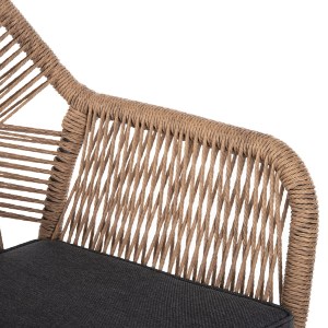 71973 ΠΟΛΥΘΡΟΝΑ TOPIN HM6048.03 ΑΛΟΥΜΙΝΙΟ ΑΝΘΡΑΚΙ-P.E. RATTAN ΜΠΕΖ-ΜΑΞΙΛΑΡΙ ΑΝΘΡΑΚΙ
