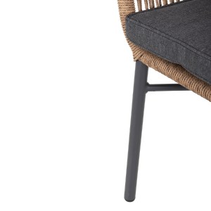 71973 ΠΟΛΥΘΡΟΝΑ TOPIN HM6048.03 ΑΛΟΥΜΙΝΙΟ ΑΝΘΡΑΚΙ-P.E. RATTAN ΜΠΕΖ-ΜΑΞΙΛΑΡΙ ΑΝΘΡΑΚΙ