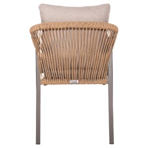 71976 ΠΟΛΥΘΡΟΝΑ MAERLY HM6051.04 ΣΑΜΠΑΝΙ ΑΛΟΥΜΙΝΙΟ-P.E.RATTAN ΦΥΣΙΚΟ-ΜΑΞΙΛΑΡΙΑ ΜΠΕΖ 55,5x62,5x85Υ εκ.