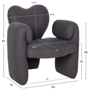 72101 ΠΟΛΥΘΡΟΝΑ HARTT HM9777.01 ΓΚΡΙ TEDDY ΥΦΑΣΜΑ 84x74x87Yεκ.