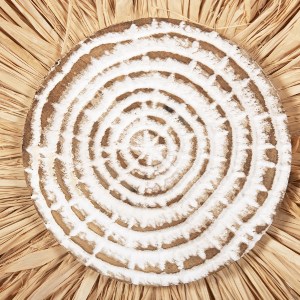 72111 ΕΠΙΤΡΑΠΕΖΙΟ ΔΙΑΚΟΣΜΗΤΙΚΟ HM4224 ΙΝΕΣ RAFFIA ΣΕ ΦΥΣΙΚΟ-ΜΑΥΡΗ ΞΥΛΙΝΗ ΒΑΣΗ 18x9x43Υεκ.