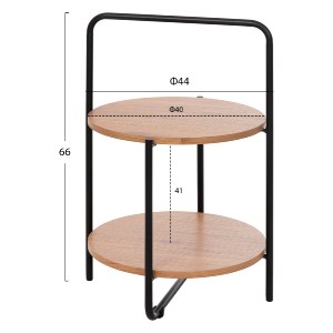 72113 ΒΟΗΘΗΤΙΚΟ ΤΡΑΠΕΖΙ SYLO HM9618.01 MDF ΣΕ ΦΥΣΙΚΟ-ΜΑΥΡΟ ΜΕΤΑΛΛΟ Φ44x66Υεκ.