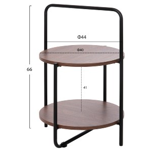 72114 ΒΟΗΘΗΤΙΚΟ ΤΡΑΠΕΖΙ SYLO HM9618.02 MDF ΣΕ ΚΑΡΥΔΙ-ΜΑΥΡΟ ΜΕΤΑΛΛΟ Φ44x66Υεκ.