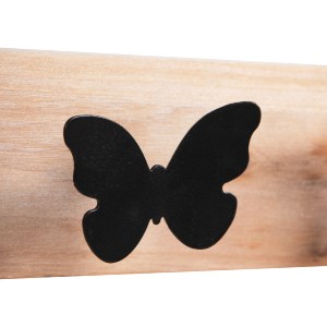 72129 ΚΑΘΡΕΠΤΗΣ ΤΟΙΧΟΥ ΣΤΡΟΓΓΥΛΟΣ SCUTTLE HM4222 FIR WOOD&MDF-BLACK METAL 80x6,5x30,5Υεκ.