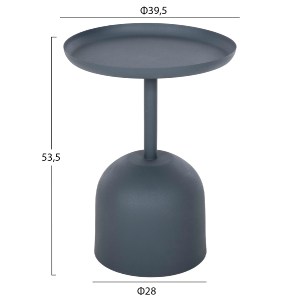 72193 ΤΡΑΠΕΖΙ ΒΟΗΘΗΤΙΚΟ ΣΤΡΟΓΓΥΛΟ DELBEL HM4261.05 ΜΕΤΑΛΛΟ ΜΠΛΕ ΣΚΟΥΡΟ Φ39,5x53,5Υ εκ.
