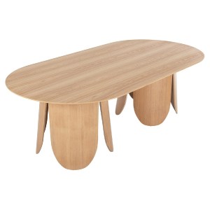 72310 ΤΡΑΠΕΖΙ ΟΒΑΛ DENTY HM9611.01 MDF ΜΕ ΚΑΠΛΑΜΑ ΔΡΥΟΣ-ΦΥΣΙΚΟ ΟΑΚ 240x120x75Υεκ.
