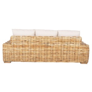 72314 ΚΑΝΑΠΕΣ ΤΡΙΘΕΣΙΟΣ ΕΞ.ΧΩΡΟΥ TROPEL HM9808 ΞΥΛΟ MANGO-RATTAN ΦΥΣΙΚΟ-ΛΕΥΚΑ ΜΑΞΙΛΑΡΙΑ 216x88x85Υεκ