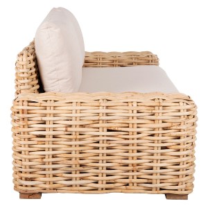 72315 ΚΑΝΑΠΕΣ 2-ΘΕΣΙΟΣ TROPEL HM9809 ΞΥΛΟ MANGO-RATTAN ΦΥΣΙΚΟ-ΛΕΥΚΑ ΜΑΞΙΛΑΡΙΑ 192x88x70-85Υεκ.