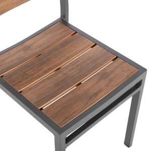 72323 ΚΑΡΕΚΛΑ ΑΛΟΥΜΙΝΙΟΥ SAGA HM6063.02 ΣΚΟΥΡΟ ΓΚΡΙ ΜΕ POLYWOOD 46x52x86Υεκ.