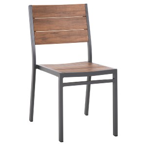 72323 ΚΑΡΕΚΛΑ ΑΛΟΥΜΙΝΙΟΥ SAGA HM6063.02 ΣΚΟΥΡΟ ΓΚΡΙ ΜΕ POLYWOOD 46x52x86Υεκ.