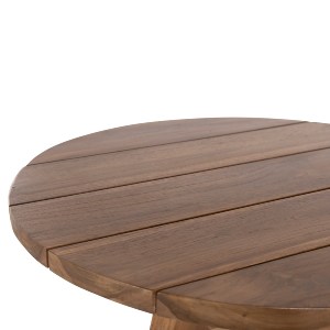 72344 ΤΡΑΠΕΖΙ ΣΤΡΟΓΓΥΛΟ LEO HM9859.11 ΜΑΣΙΦ ΞΥΛΟ ΤΕΑΚ ΣΕ ΦΥΣΙΚΟ Φ60x75Υεκ.