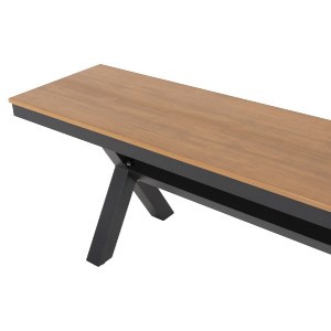 72346 ΠΑΓΚΑΚΙ ΑΛΟΥΜΙΝΙΟΥ TAWNEE HM6038.01 ΑΝΘΡΑΚΙ ΜΕ POLYWOOD ΚΑΘΙΣΜΑ ΣΕ ΦΥΣΙΚΟ ΧΡΩΜΑ 150x36x45Υεκ.