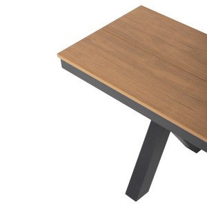 72346 ΠΑΓΚΑΚΙ ΑΛΟΥΜΙΝΙΟΥ TAWNEE HM6038.01 ΑΝΘΡΑΚΙ ΜΕ POLYWOOD ΚΑΘΙΣΜΑ ΣΕ ΦΥΣΙΚΟ ΧΡΩΜΑ 150x36x45Υεκ.