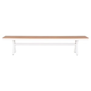 72361 ΠΑΓΚΑΚΙ ΑΛΟΥΜΙΝΙΟΥ TAWNEE HM6040.02 ΛΕΥΚΟ-POLYWOOD ΚΑΘΙΣΜΑ ΦΥΣΙΚΟ 220x36x44,5Υεκ.