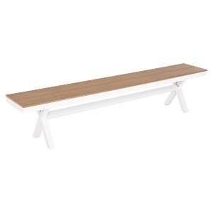 72361 ΠΑΓΚΑΚΙ ΑΛΟΥΜΙΝΙΟΥ TAWNEE HM6040.02 ΛΕΥΚΟ-POLYWOOD ΚΑΘΙΣΜΑ ΦΥΣΙΚΟ 220x36x44,5Υεκ.