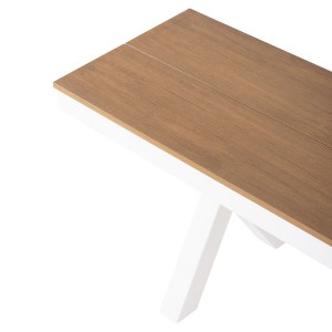 72361 ΠΑΓΚΑΚΙ ΑΛΟΥΜΙΝΙΟΥ TAWNEE HM6040.02 ΛΕΥΚΟ-POLYWOOD ΚΑΘΙΣΜΑ ΦΥΣΙΚΟ 220x36x44,5Υεκ.