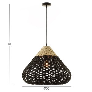 72393 ΦΩΤΙΣΤΙΚΟ ΟΡΟΦΗΣ ΚΡΕΜΑΣΤΟ HM4346 ΑΠΟ PAPER ROPE ΜΠΕΖ ΚΑΙ ΜΑΥΡΟ Φ55,5x44Υεκ.