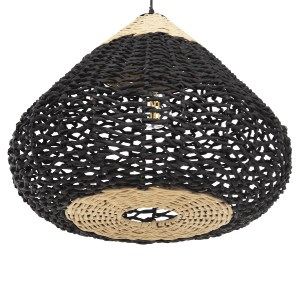 72393 ΦΩΤΙΣΤΙΚΟ ΟΡΟΦΗΣ ΚΡΕΜΑΣΤΟ HM4346 ΑΠΟ PAPER ROPE ΜΠΕΖ ΚΑΙ ΜΑΥΡΟ Φ55,5x44Υεκ.