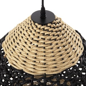 72393 ΦΩΤΙΣΤΙΚΟ ΟΡΟΦΗΣ ΚΡΕΜΑΣΤΟ HM4346 ΑΠΟ PAPER ROPE ΜΠΕΖ ΚΑΙ ΜΑΥΡΟ Φ55,5x44Υεκ.