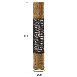 72397 ΦΩΤΙΣΤΙΚΟ ΔΑΠΕΔΟΥ HM4342 ΜΕΤΑΛΛΟ-PAPER ROPE ΣΕ ΜΠΕΖ ΑΜΜΟΥ-ΜΑΥΡΟ Φ20X120Υεκ.