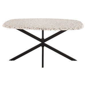 72401 ΤΡΑΠΕΖΙ ΟΒΑΛ RODDEN HM11903.03 ΜΕ WERZALIT TERRAZZO-ΜΑΥΡΗ ΧΙΑΣΤΙ ΒΑΣΗ 146x94x75Υεκ