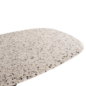 72401 ΤΡΑΠΕΖΙ ΟΒΑΛ RODDEN HM11903.03 ΜΕ WERZALIT TERRAZZO-ΜΑΥΡΗ ΧΙΑΣΤΙ ΒΑΣΗ 146x94x75Υεκ