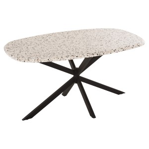72401 ΤΡΑΠΕΖΙ ΟΒΑΛ RODDEN HM11903.03 ΜΕ WERZALIT TERRAZZO-ΜΑΥΡΗ ΧΙΑΣΤΙ ΒΑΣΗ 146x94x75Υεκ