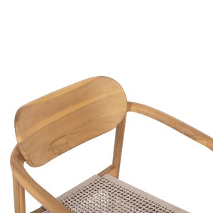 72418 ΠΟΛΥΘΡΟΝΑ OSLO HM9636.07 ΞΥΛΟ TEAK ΦΥΣΙΚΟ & ΜΠΕΖ ΣΧΟΙΝΙ 55x54x80Yεκ.