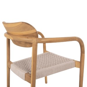 72418 ΠΟΛΥΘΡΟΝΑ OSLO HM9636.07 ΞΥΛΟ TEAK ΦΥΣΙΚΟ & ΜΠΕΖ ΣΧΟΙΝΙ 55x54x80Yεκ.