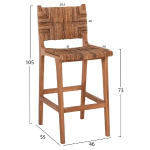 72422 ΣΚΑΜΠΟ ΜΠΑΡ WALTER HM9841 ΞΥΛO TEAK ΣΕ ΦΥΣΙΚΟ-ΨΑΘΑ 46x55x105Υ εκ.