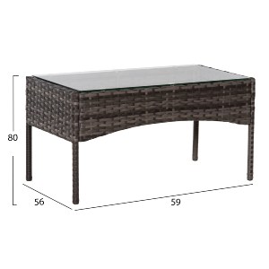 72426 ΣΕΤ ΣΑΛΟΝΙ 4ΤΜΧ STASIA HM6089.02 ΣΥΝΘ.RATTAN ΓΚΡΙ-ΜΠΕΖ ΜΑΞΙΛΑΡΙΑ
