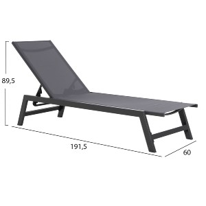 72430 ΞΑΠΛΩΣΤΡΑ ΑΛΟΥΜΙΝΙΟΥ ΜΕ ΜΑΞΙΛΑΡΙ RABIA HM5982.03 ΣΕ ΑΝΘΡΑΚΙ 191,5x60x89,5Υεκ.