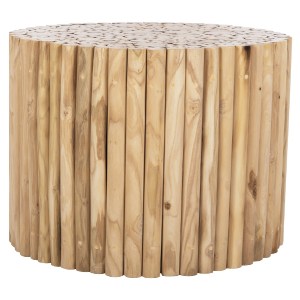 72435 ΤΡΑΠΕΖΙ ΣΑΛΟΝΙΟΥ ΣΤΡΟΓΓΥΛΟ COOTER HM9864 ΚΛΑΔΙΑ TEAK-ΦΥΣΙΚΟ Φ60,5x46Υεκ.